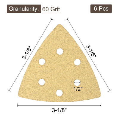 Harfington Triangle Sandpaper Pads Hole Hook Loop Backed
