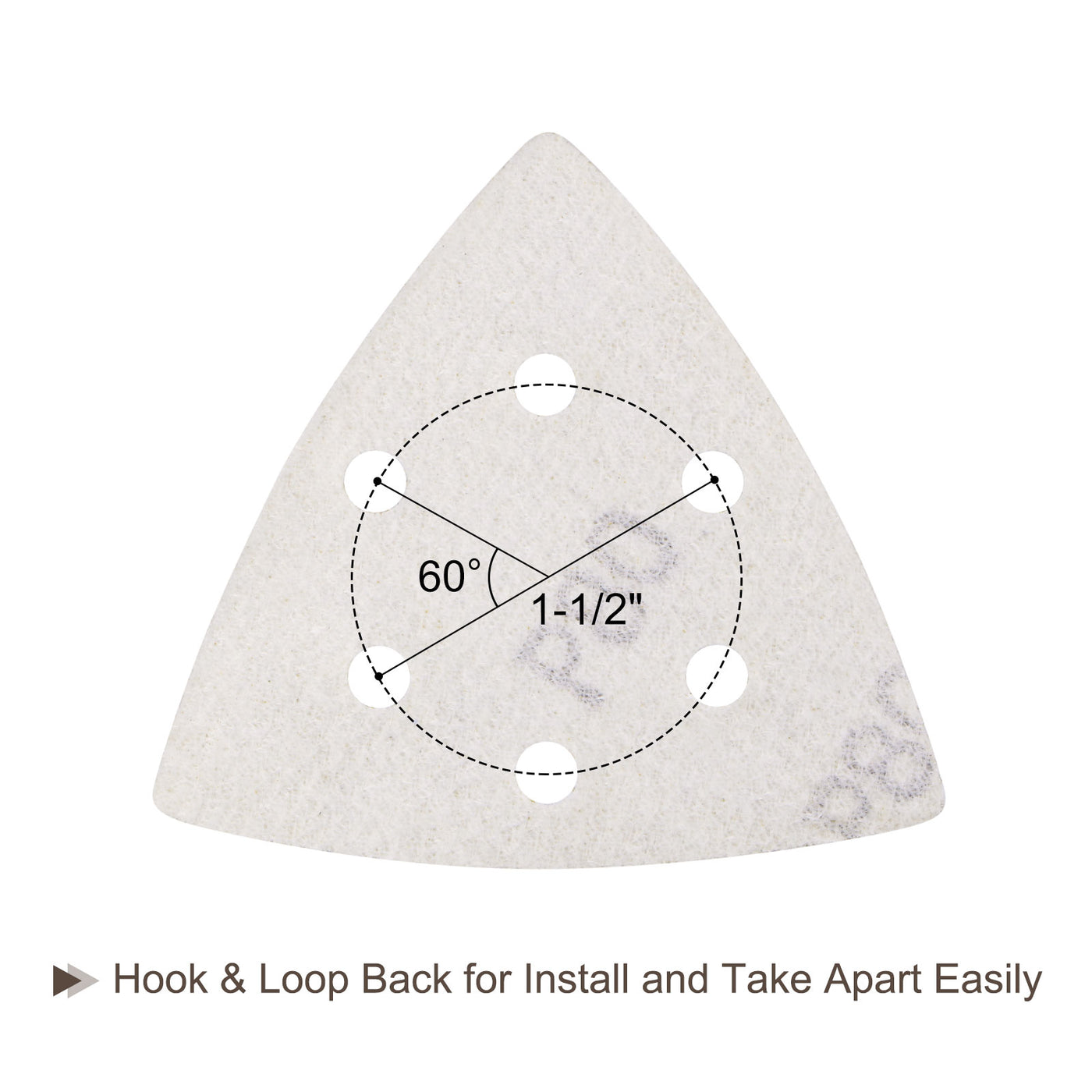 Harfington Triangle Sandpaper Pads Hole Hook Loop Backed