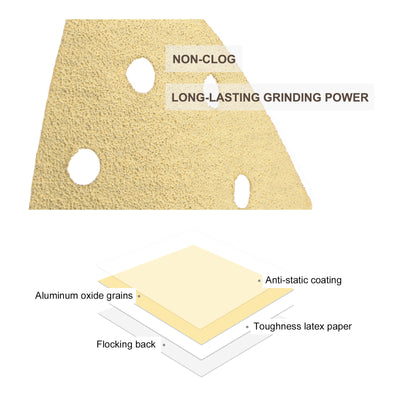 Harfington Hole Hook Loop Backed Triangle Sandpaper