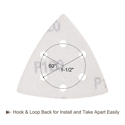 Harfington Triangle Sandpaper Pads Hole Hook Loop Backed