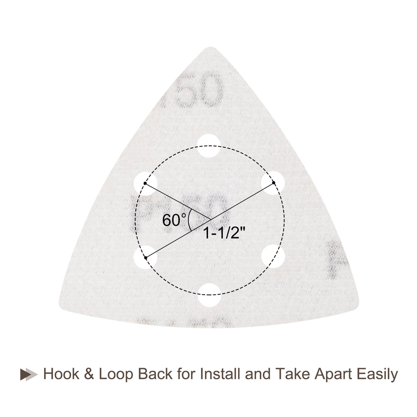 Harfington Hole Hook Loop Backed Triangle Sandpaper