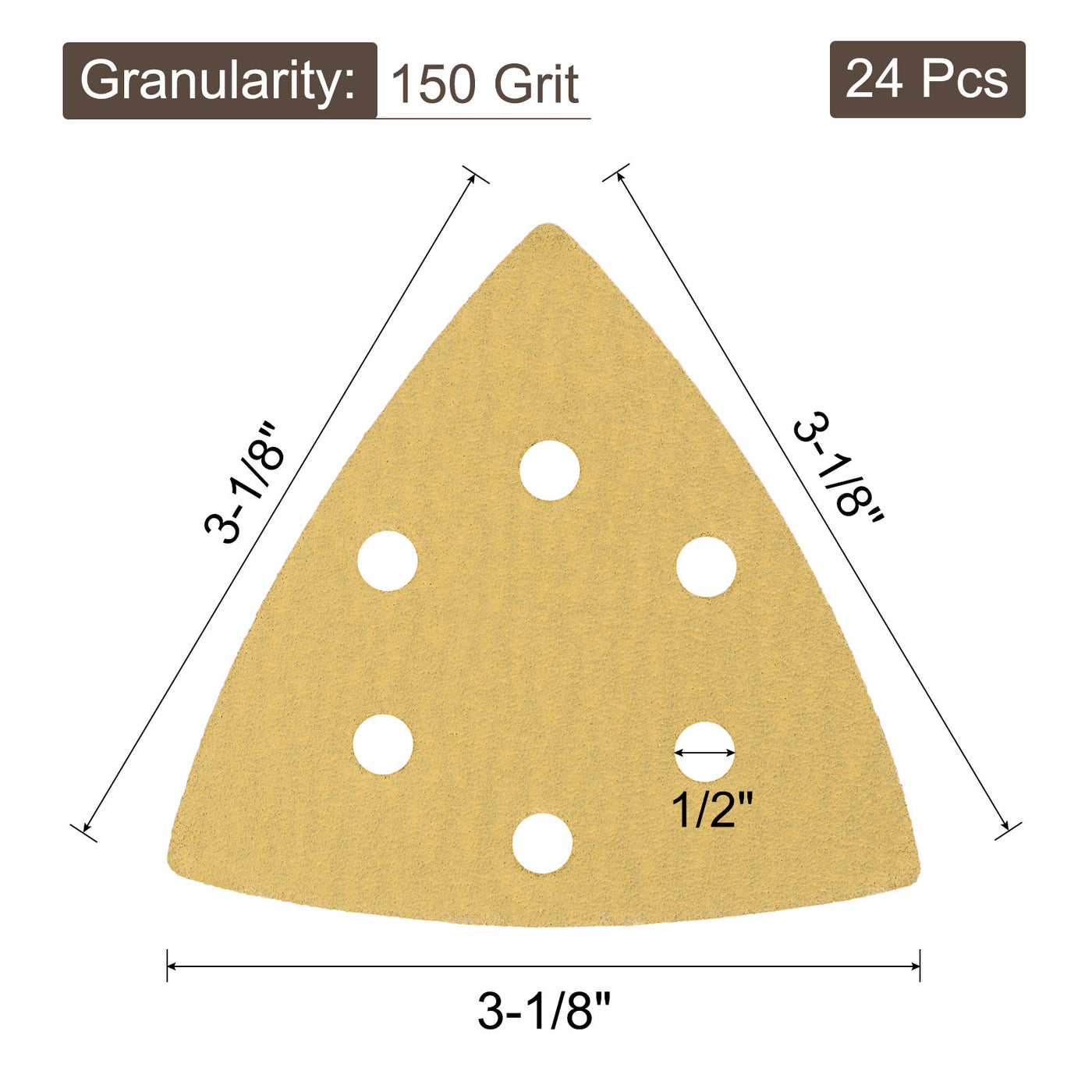 Harfington Hole Hook Loop Backed Triangle Sandpaper