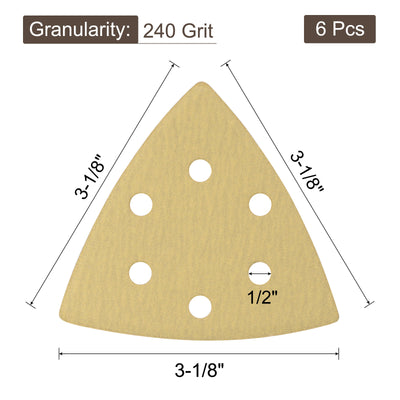 Harfington Triangle Sandpaper Pads Hole Hook Loop Backed