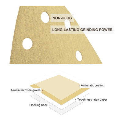 Harfington Triangle Sandpaper Pads Hole Hook Loop Backed