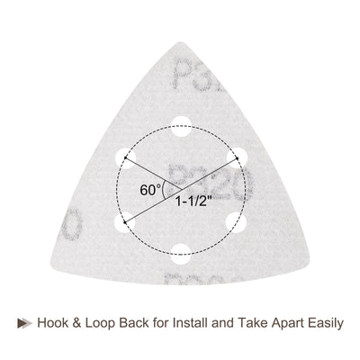 Harfington Triangle Sandpaper Pads Hole Hook Loop Backed