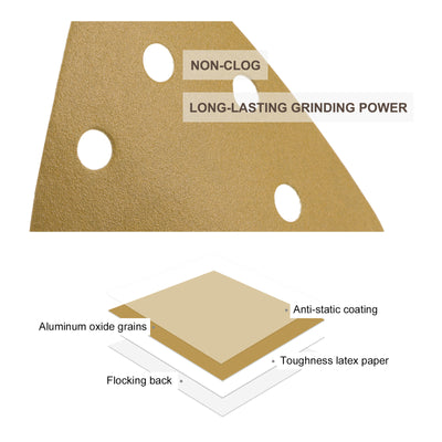 Harfington Triangle Sandpaper Pads Hole Hook Loop Backed