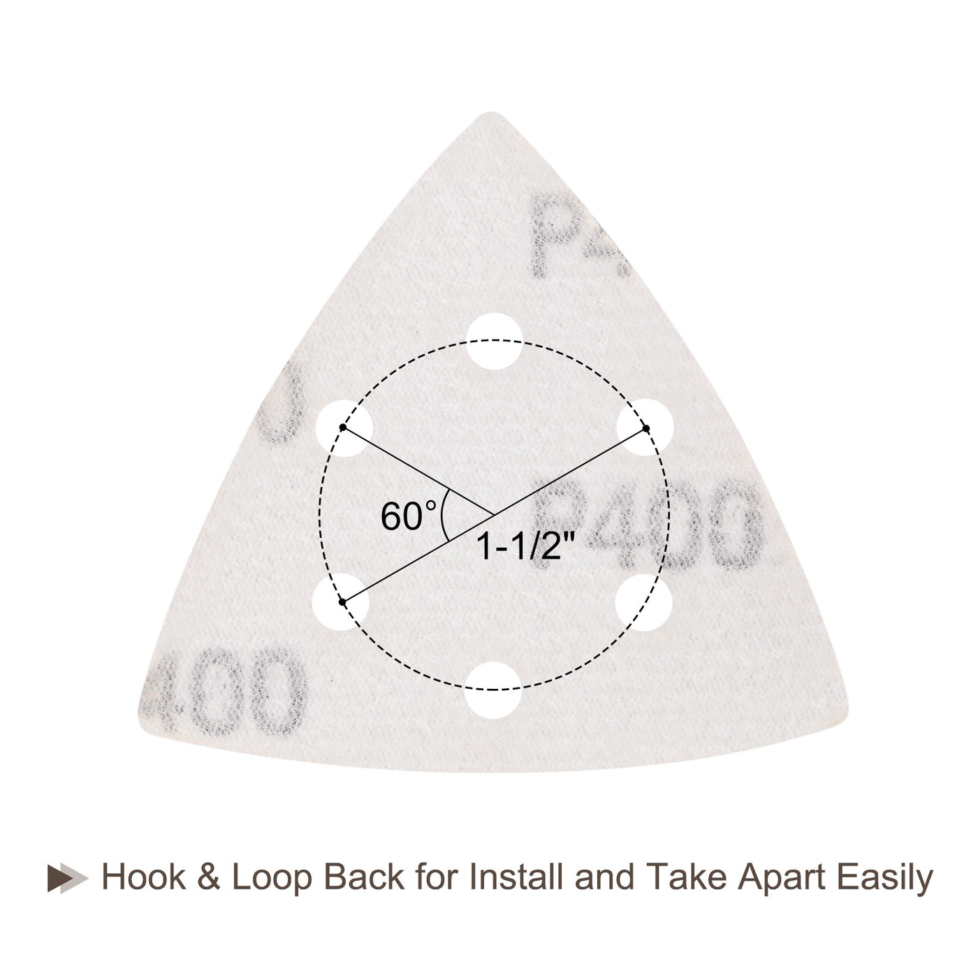 Harfington Triangle Sandpaper Pads Hole Hook Loop Backed