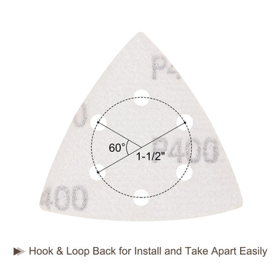 Harfington Triangle Sandpaper Pads Hole Hook Loop Backed
