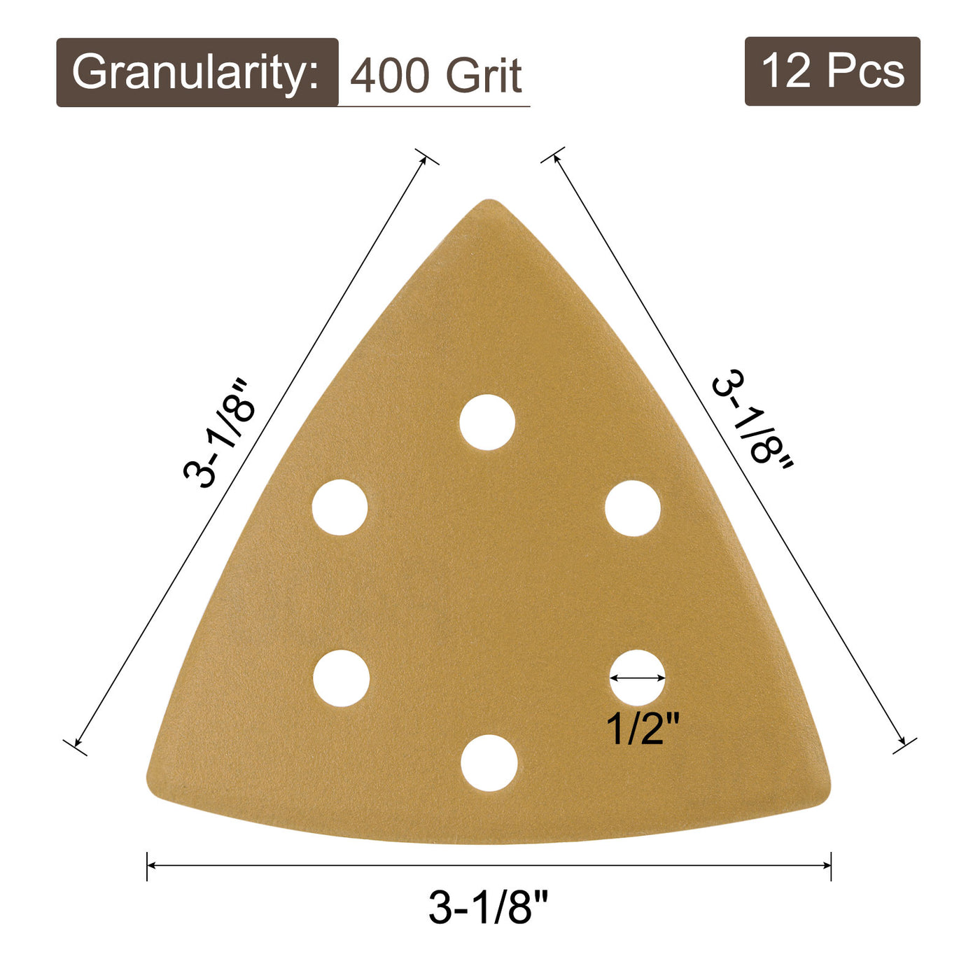 Harfington Hole Hook Loop Backed Triangle Sandpaper