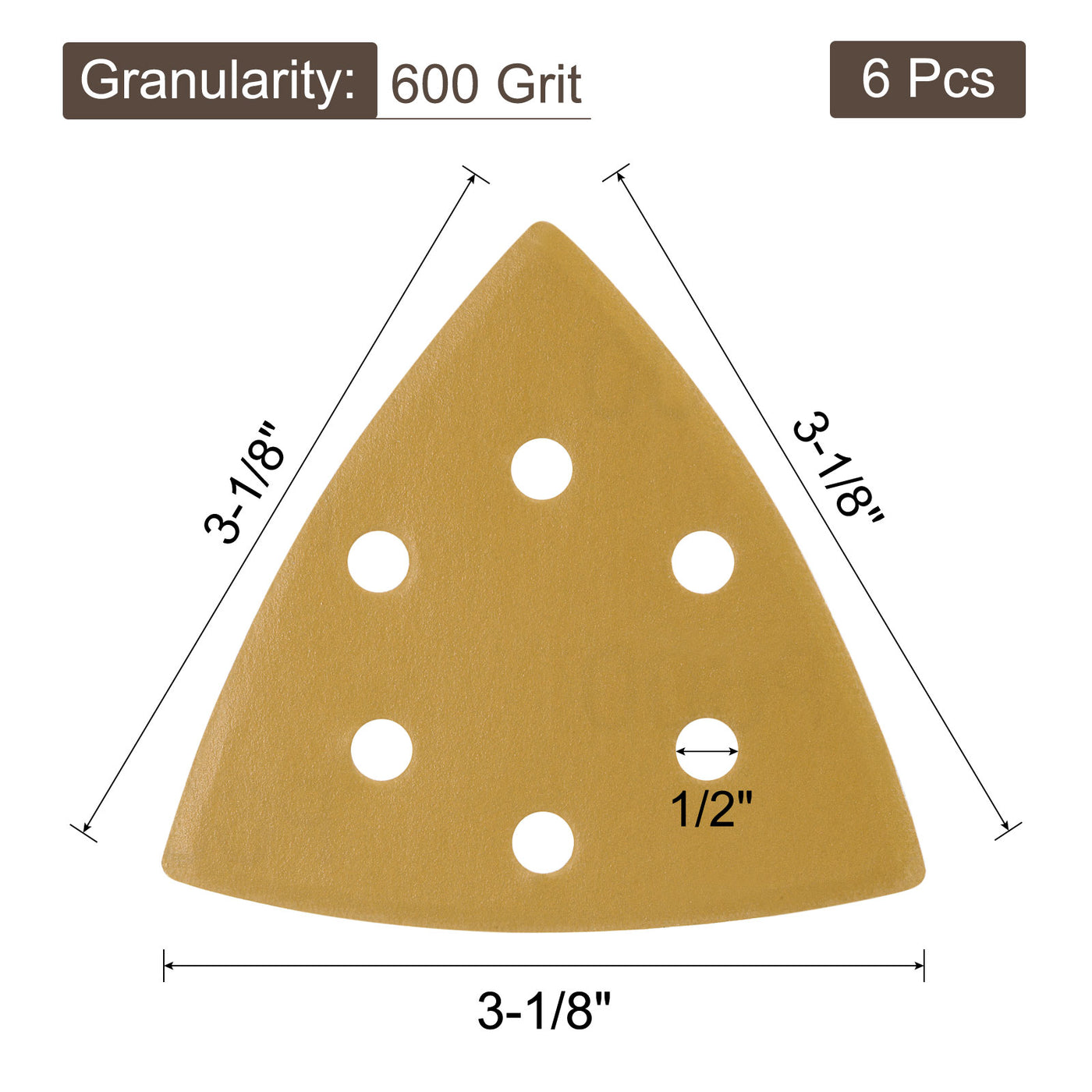 Harfington Triangle Sandpaper Pads Hole Hook Loop Backed