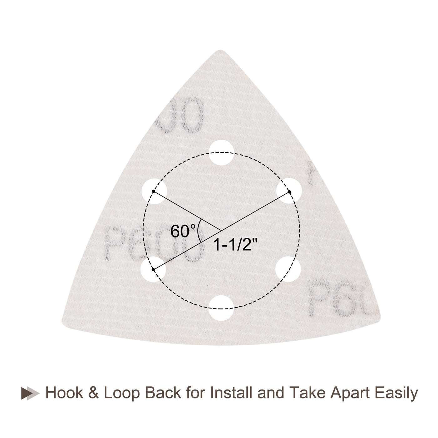 Harfington Triangle Sandpaper Pads Hole Hook Loop Backed