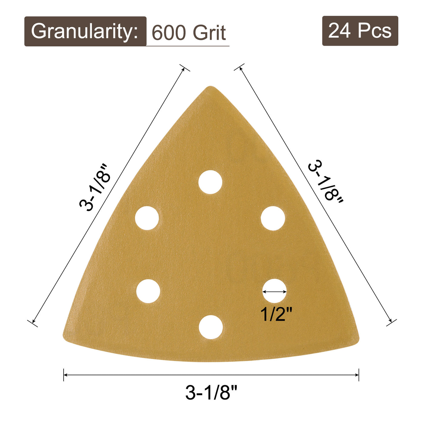 Harfington Hole Hook Loop Backed Triangle Sandpaper