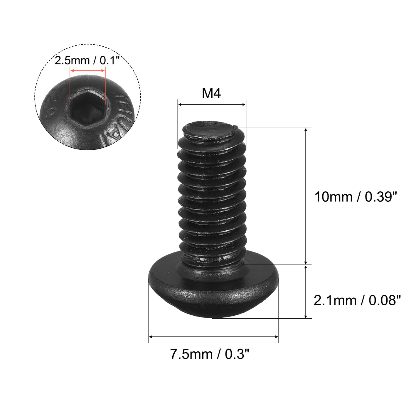 Harfington Hex Socket Bolt, Alloy Steel Cap Screws Fastener