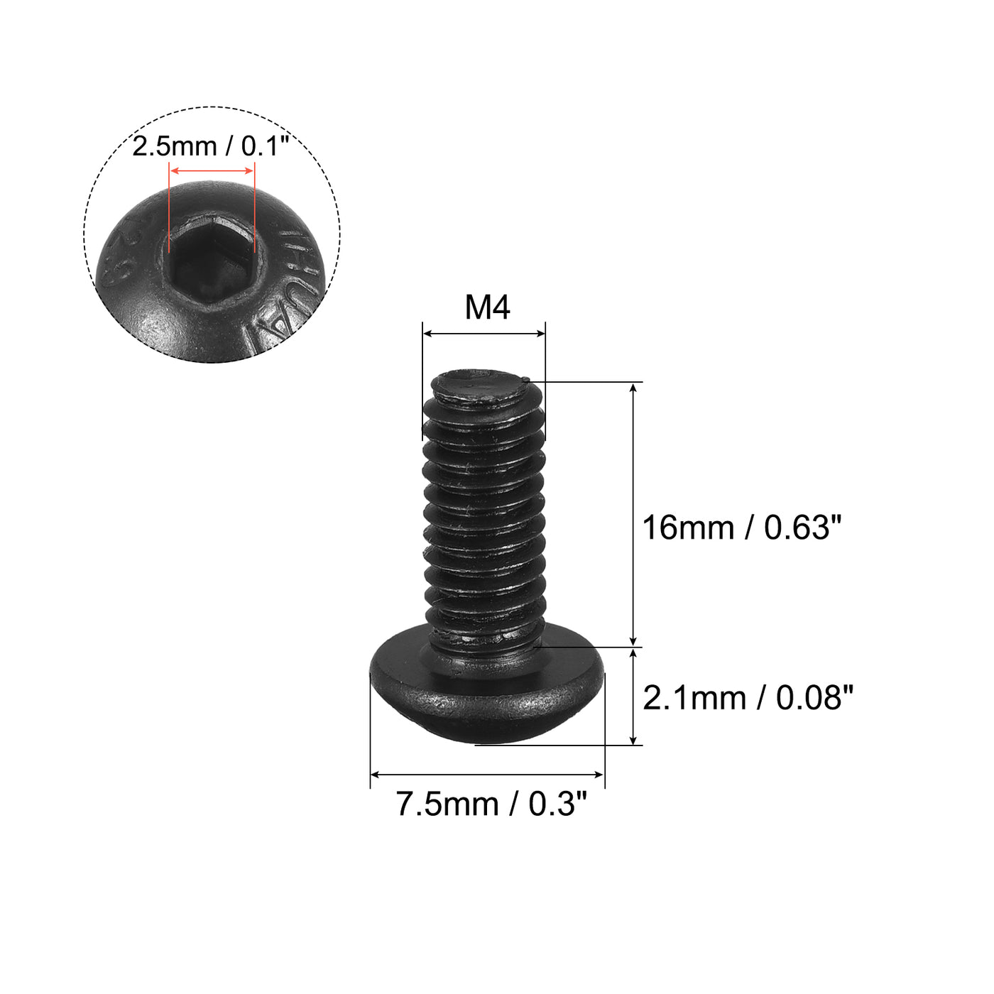 Harfington Hex Socket Bolt, Alloy Steel Cap Screws Fastener