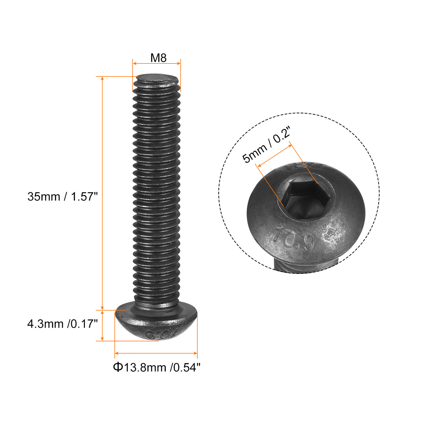 Harfington Hex Socket Drive Bolts Alloy Steel Cap Screws