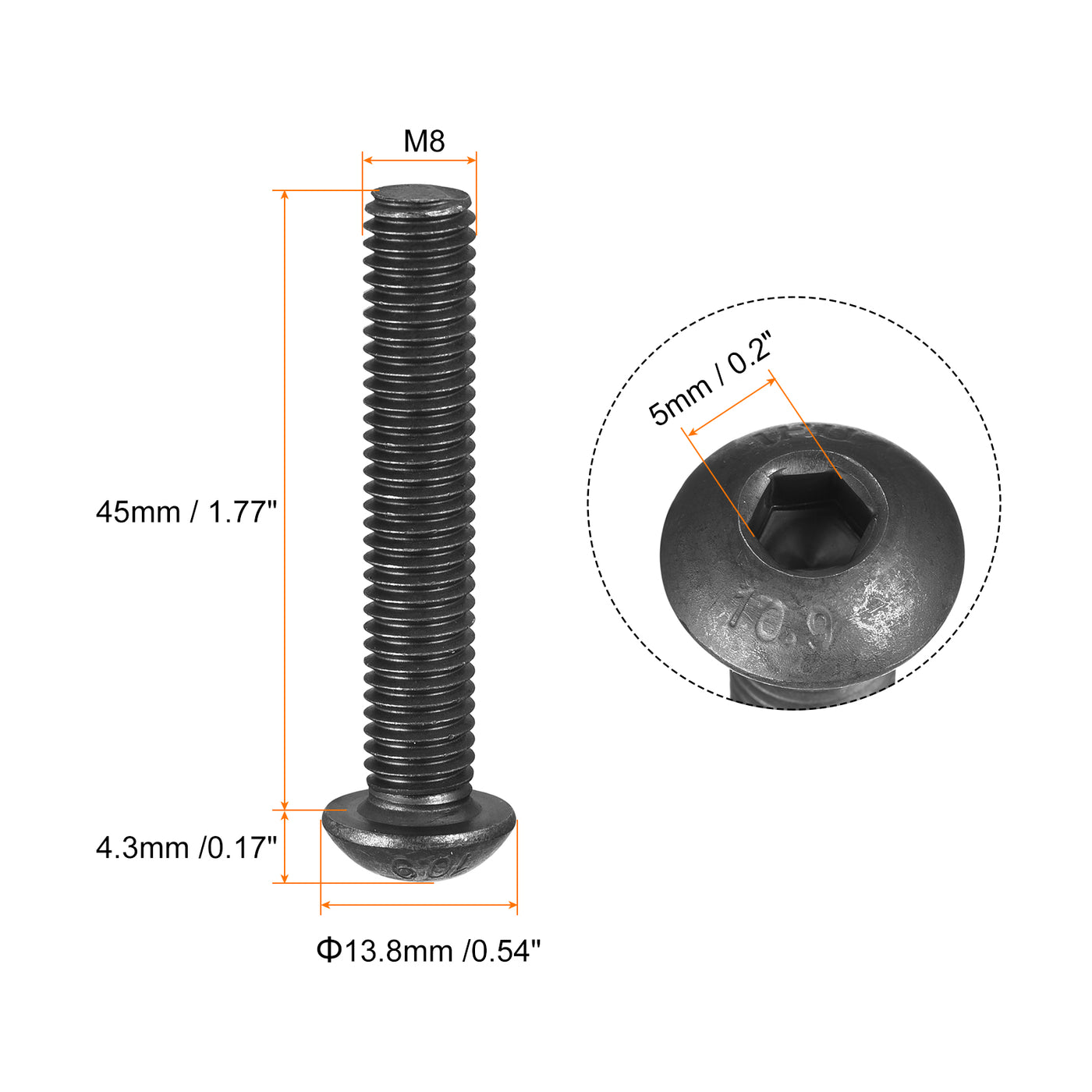 Harfington Hex Socket Drive Bolts Alloy Steel Cap Screws
