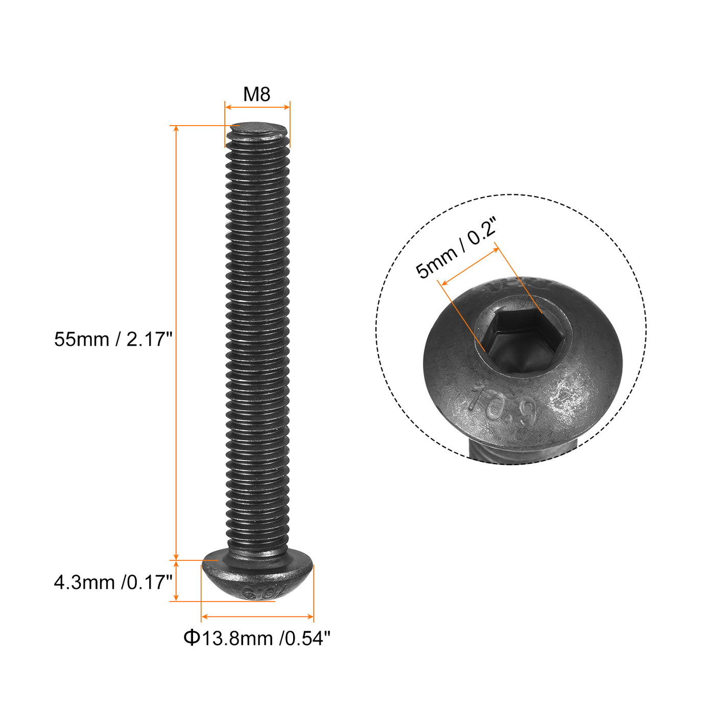 Harfington Hex Socket Head Bolts, Alloy Steel Cap Screws