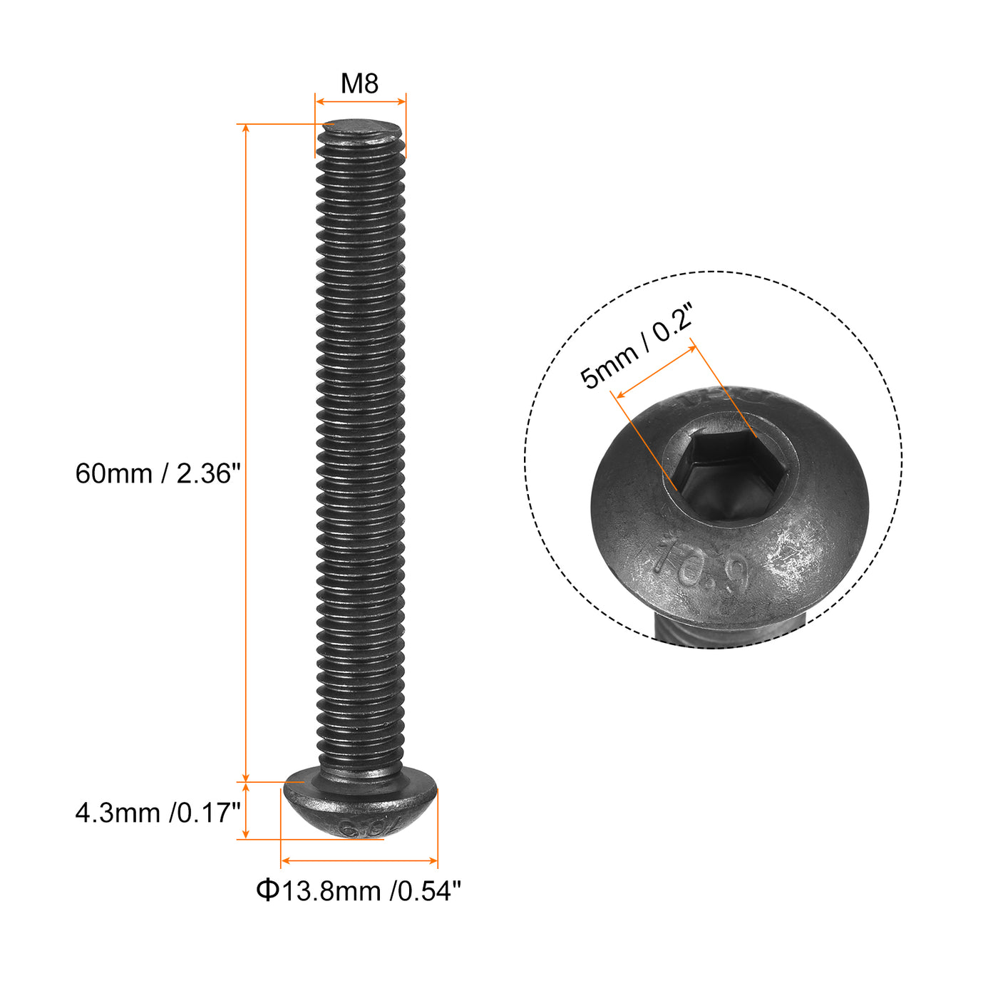 Harfington Hex Socket Head Bolts, Alloy Steel Cap Screws