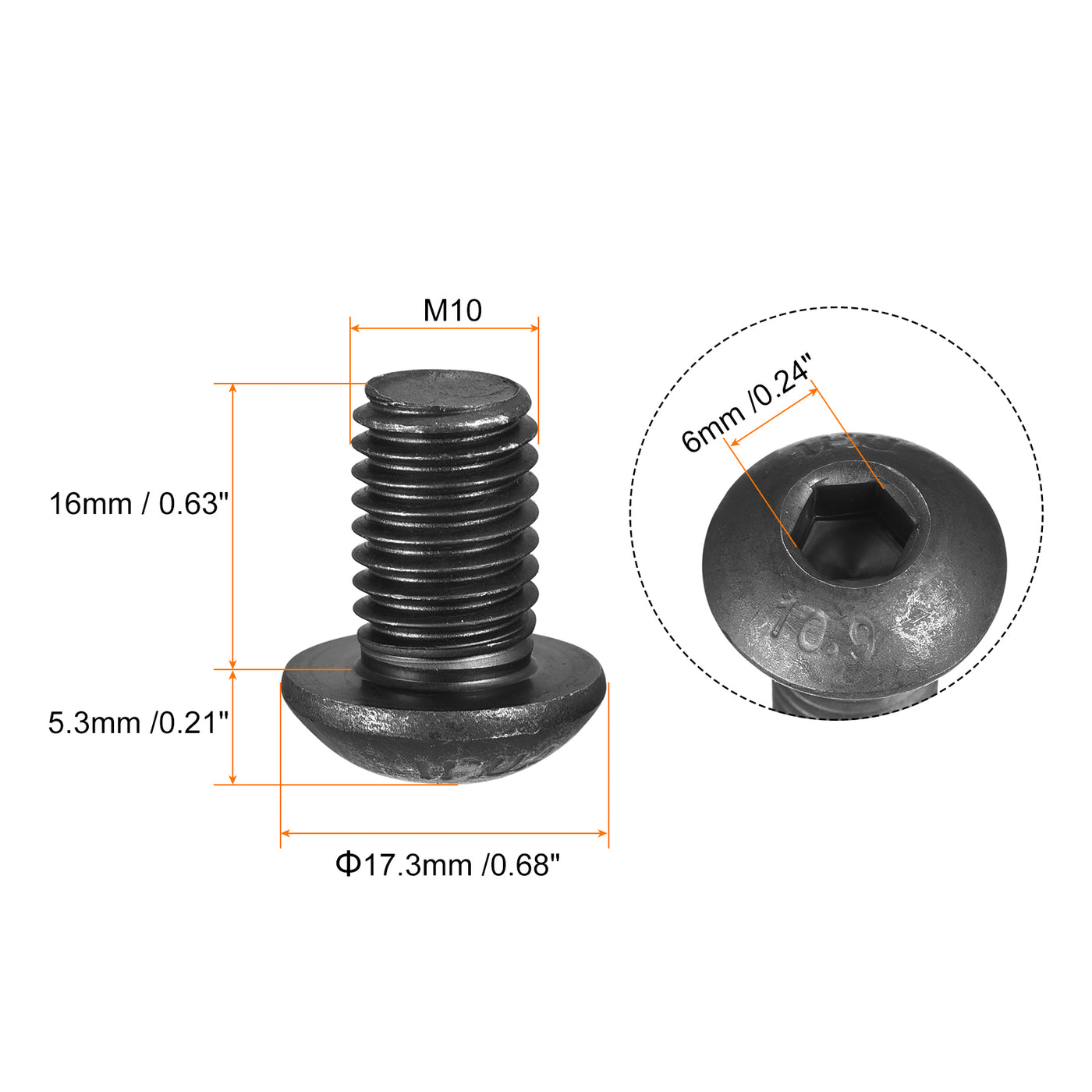 Harfington Hex Socket Cap Bolt Alloy Steel Screws