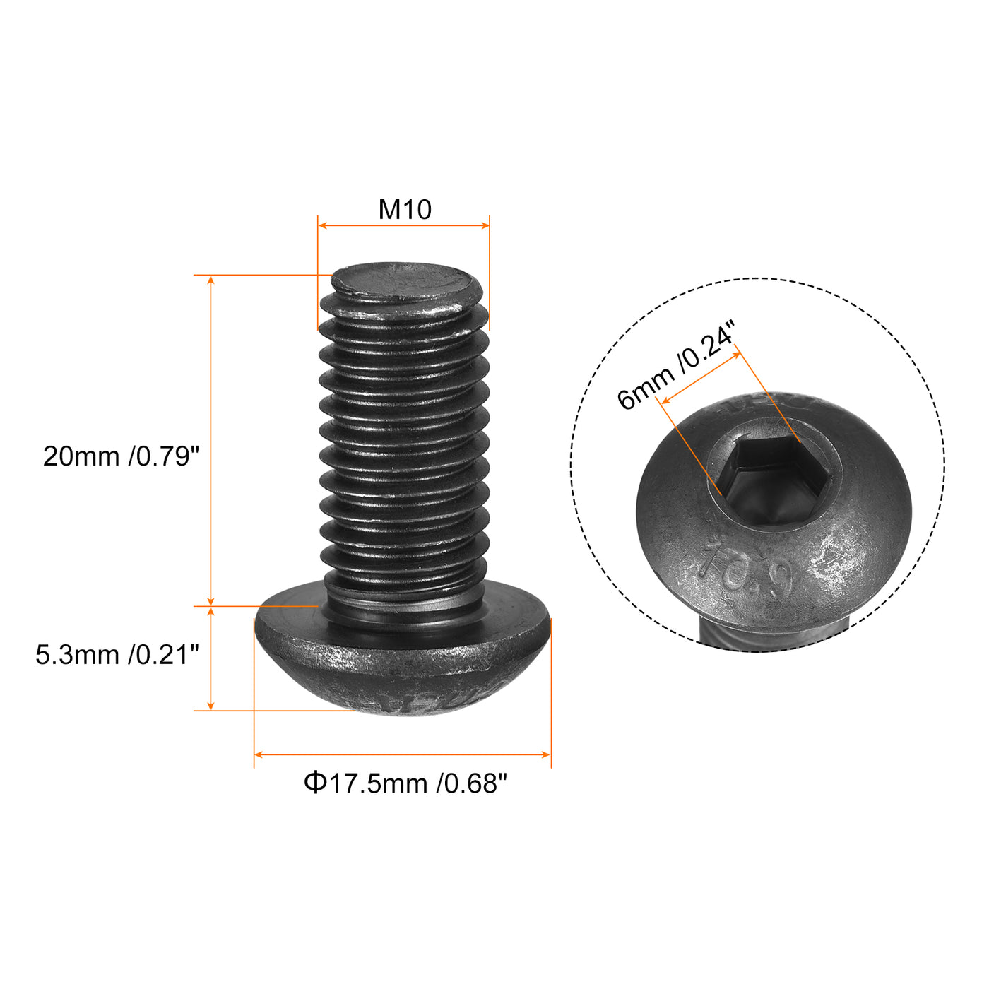 Harfington Hex Socket Cap Bolt Alloy Steel Screws
