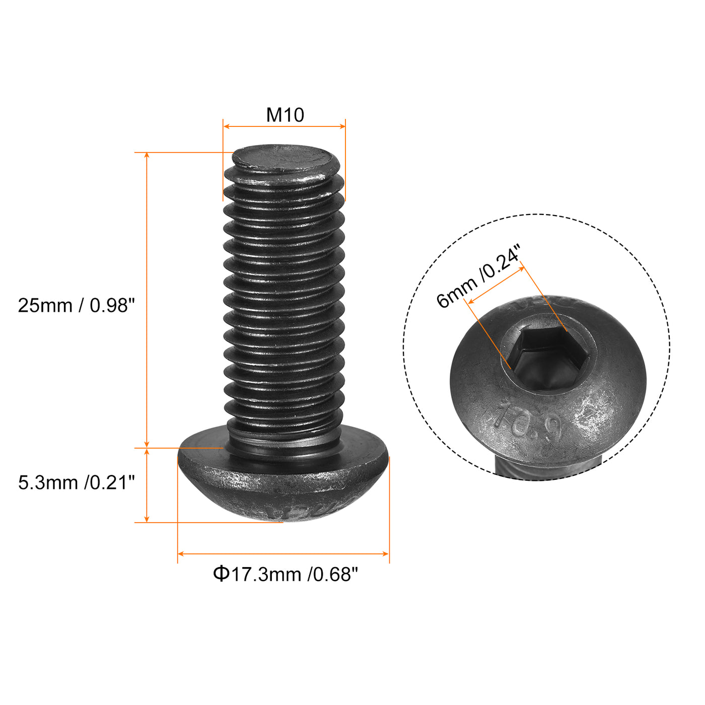 Harfington Hex Socket Cap Bolt Alloy Steel Screws