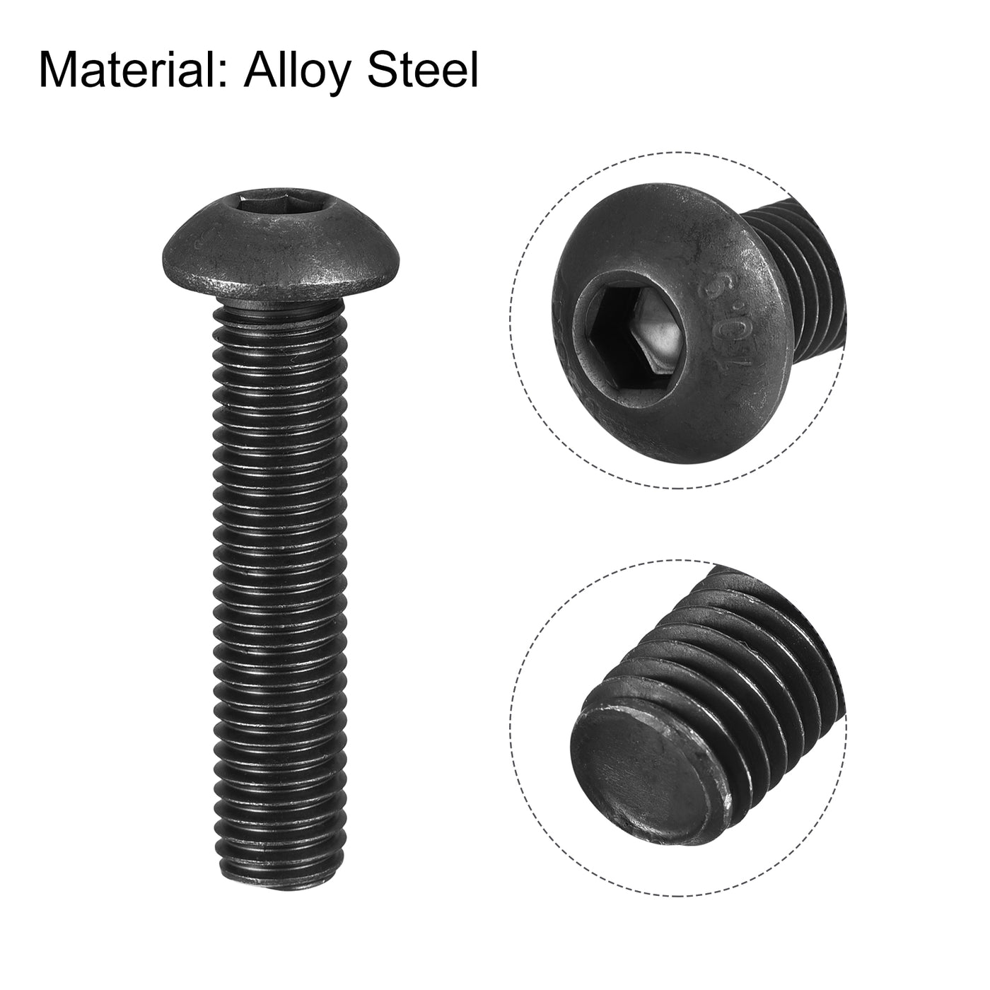 Harfington Hex Socket Head Bolts, Alloy Steel Cap Screws