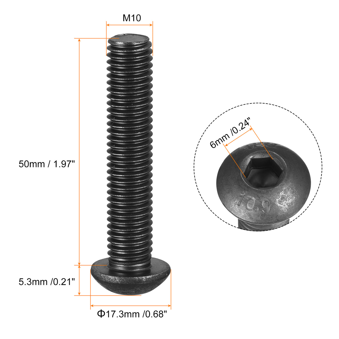 Harfington Hex Socket Head Bolts, Alloy Steel Cap Screws