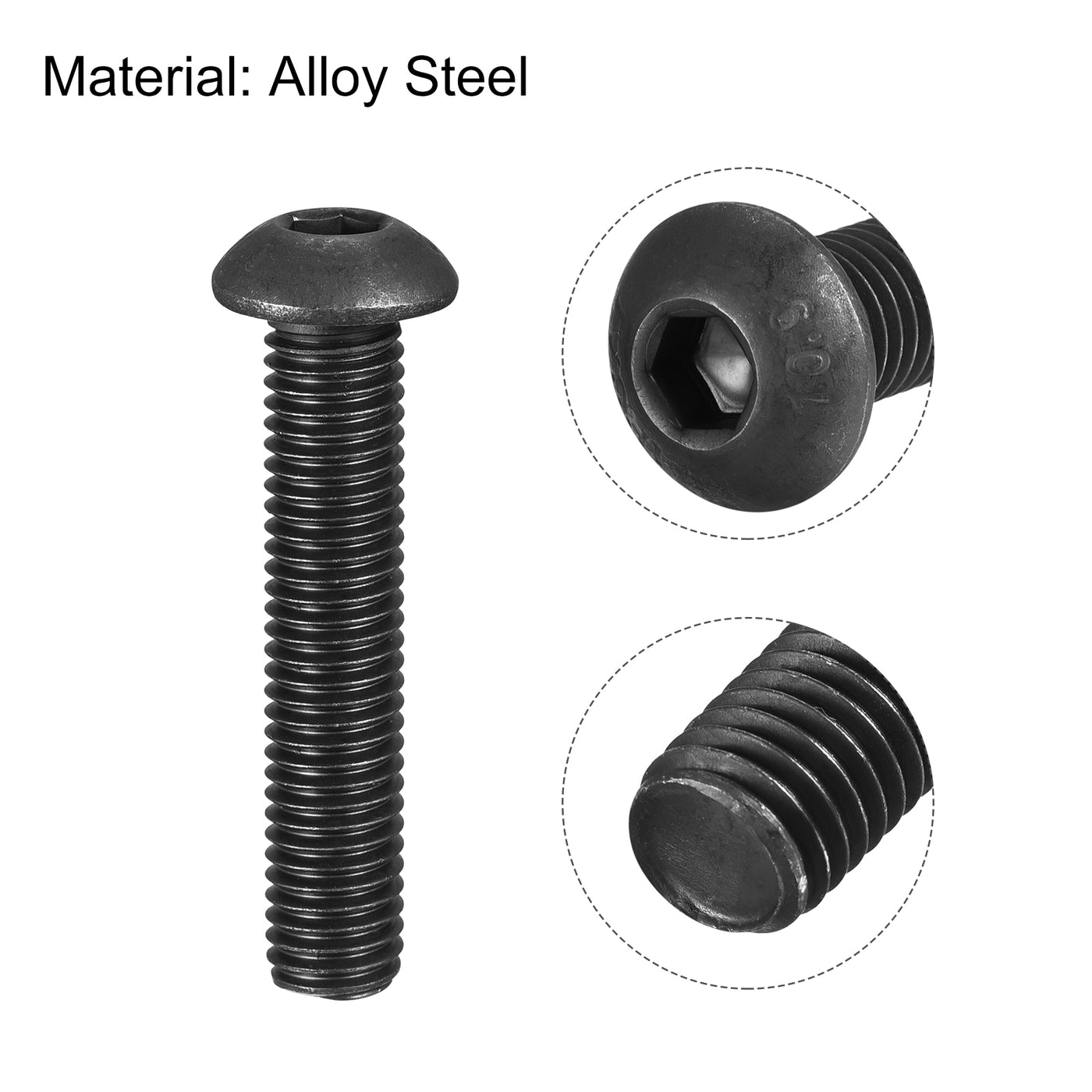 Harfington Hex Socket Head Bolts, Alloy Steel Cap Screws