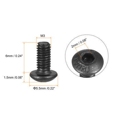 Harfington Hex Socket Button Cap Bolts, Alloy Steel Screws