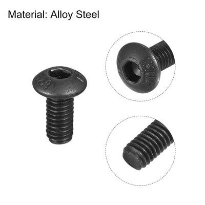 Harfington Hex Socket Button Cap Bolts, Alloy Steel Screws
