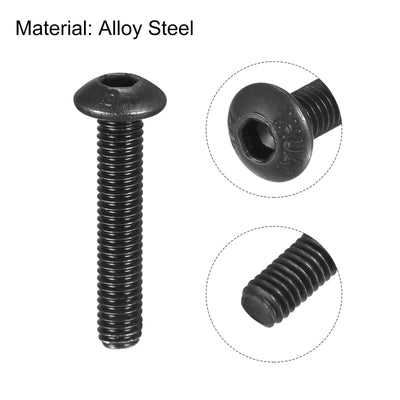 Harfington Hex Socket Button Head Cap Bolts, Alloy Steel Machine Screw