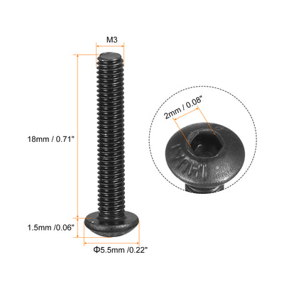 Harfington Hex Socket Button Cap Bolts, Alloy Steel Screws