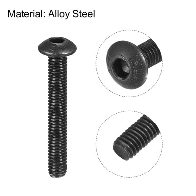 Harfington Hex Socket Button Cap Bolts, Alloy Steel Screws