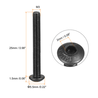 Harfington Hex Socket Button Cap Bolts, Alloy Steel Screws