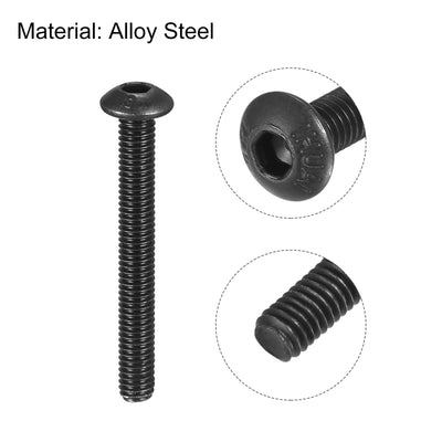 Harfington Hex Socket Button Head Cap Bolts, Alloy Steel Machine Screw