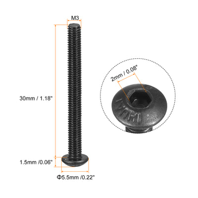 Harfington Hex Socket Button Head Cap Bolts, Alloy Steel Machine Screw