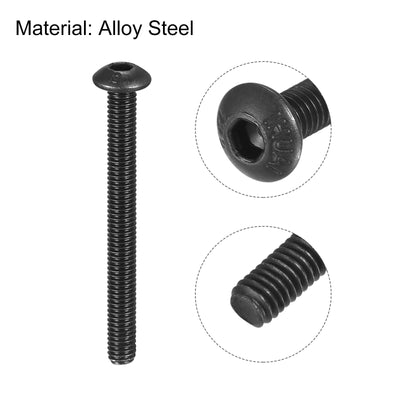 Harfington Hex Socket Button Head Cap Bolts, Alloy Steel Machine Screw
