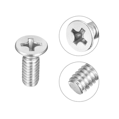 Harfington 1/4-20x3/4" Flat Head Machine Screws Phillips 304 Stainless Steel Bolts 50pcs