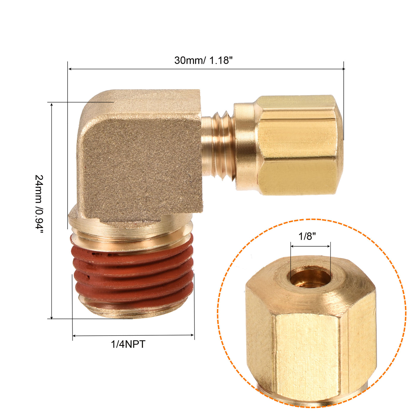 Harfington Brass Elbow Compression Tube Fitting Coupling Adapter