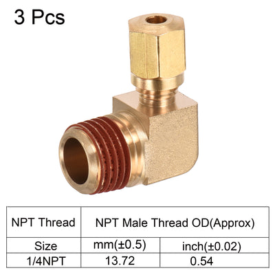 Harfington Brass Elbow Compression Tube Fitting Coupling Adapter