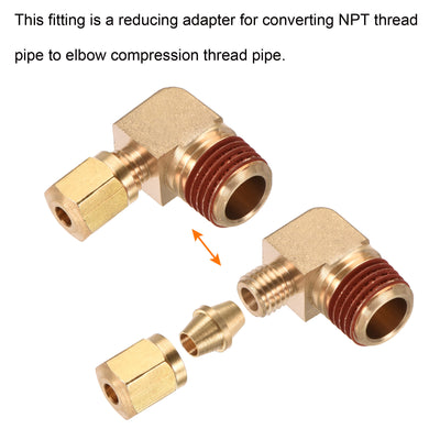 Harfington Brass Elbow Compression Tube Fitting Coupling Adapter