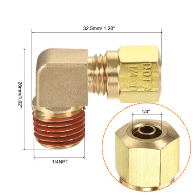 Harfington Brass Elbow Compression Tube Fitting Coupling Adapter