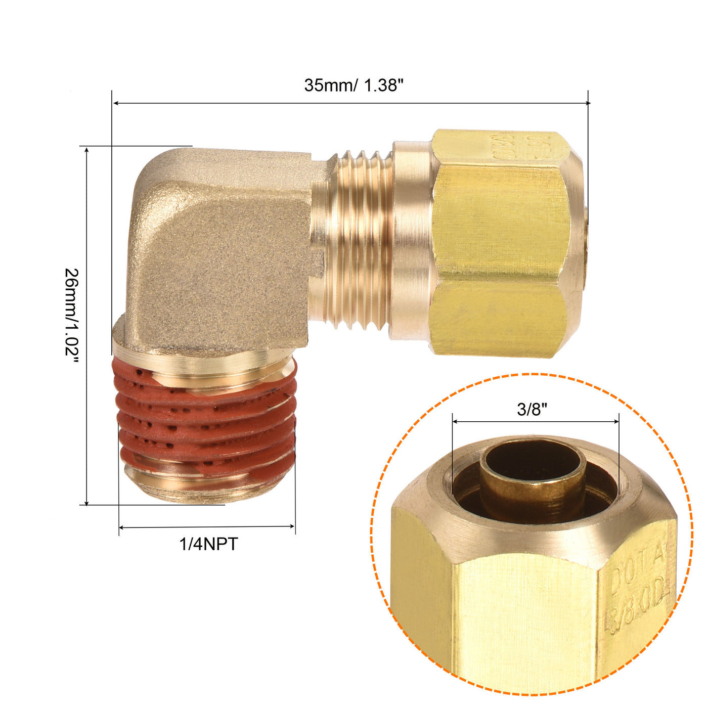 Harfington Brass Elbow Compression Tube Fitting Coupling Adapter