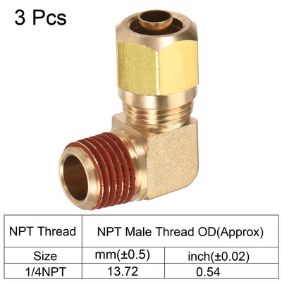 Harfington Brass Elbow Compression Tube Fitting Coupling Adapter
