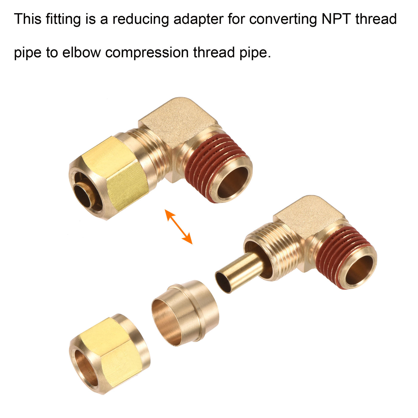 Harfington Brass Elbow Compression Tube Fitting Coupling Adapter