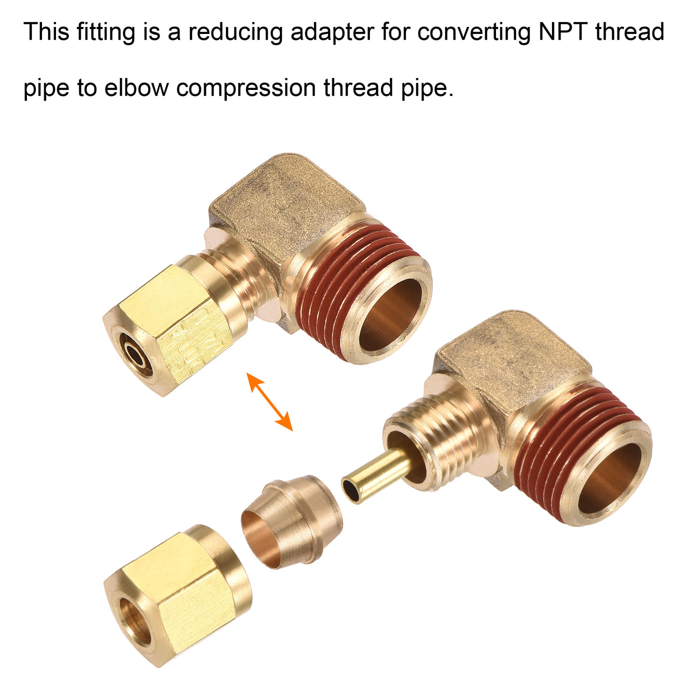 Harfington Brass Elbow Compression Tube Fitting Coupling Adapter