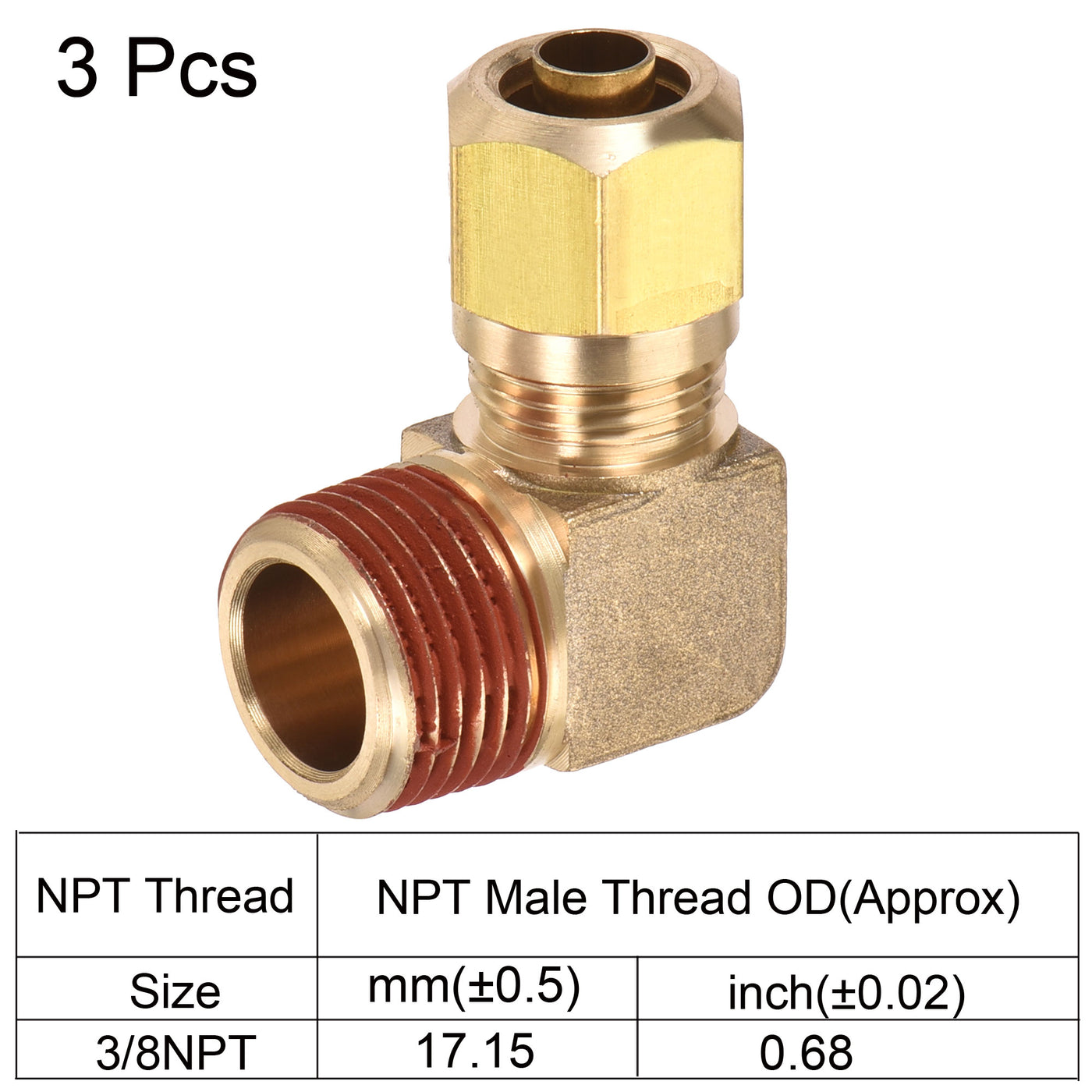 Harfington Brass Elbow Compression Tube Fitting Coupling Adapter