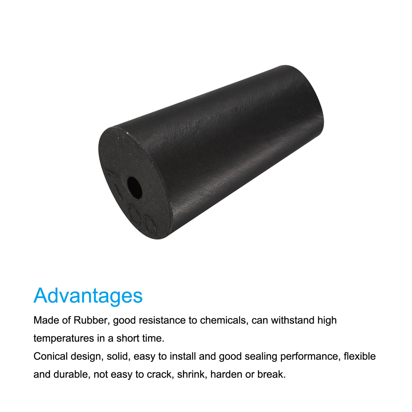 Harfington Rubber Tapered Plug with Hole Powder Coating, Painting, Plating, Sandblasting