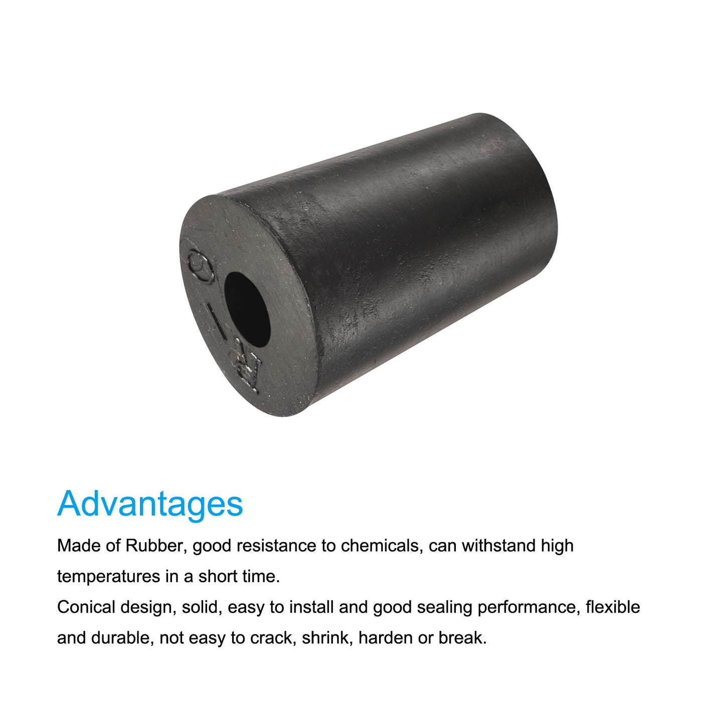 Harfington Rubber Tapered Plug with Hole Powder Coating, Painting, Plating, Sandblasting