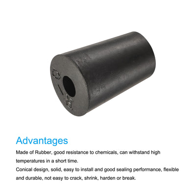 Harfington Rubber Tapered Plug with Hole Powder Coating, Painting, Plating, Sandblasting